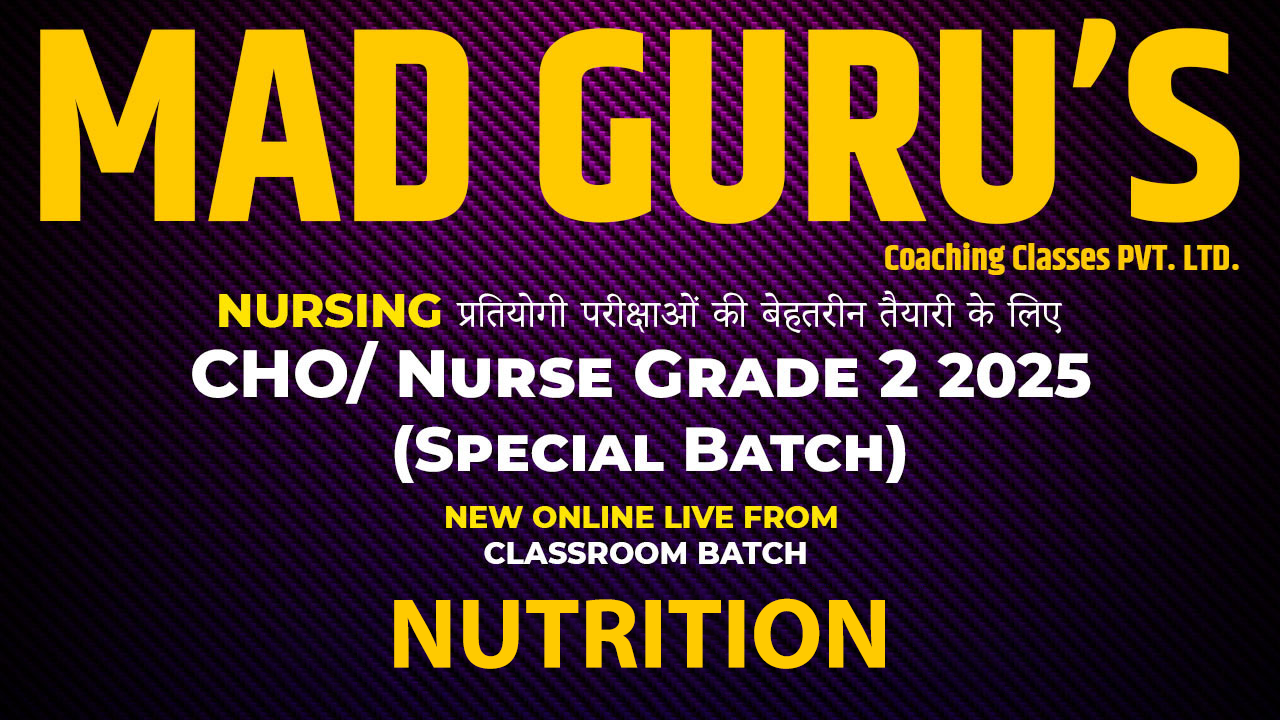 Nutrition  || CHO/ Nurse Grade 2